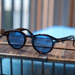 Retro Photochromic Blue Sunglasses hipster tortoise Glsses Johnny Depp Glasses