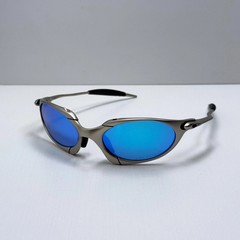 Oakley Romeo X-Metal Sunglasses Silver Frame Lake Blue LensIN BOX