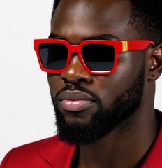 Men Sunglasses Fashion Black Oversize Big Designer Square Rapper Rap Black Retro