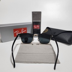 Ray-Ban Sunglasses Clubmaster Classic Black Frame Glass Gray Lens RB3016 51-21mm