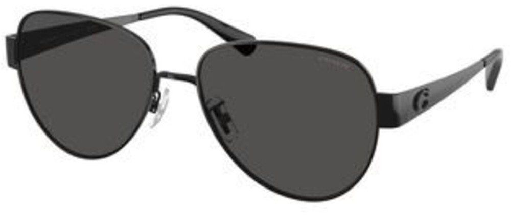 Coach HC 7186 shiny black grey solid polyamide standard 934487 Sunglasses