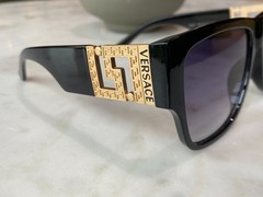Versace Sunglasses Men Black Frame Gramy Lens Gold Logo