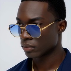 Sunglasses Men Fashion Retro Style Square Gold Frame Classic Designer Pilot 2026