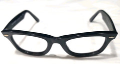 Ray Ban RB2140 901 Black Wayfarer Scratched Sunglasses Frame 50-22 READ
