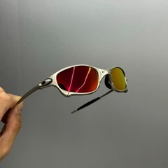Oakley Vintage Juliet 1.0 X-Metal Polarized Sunglasses Red Lens Silver Frames