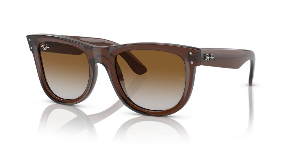 Ray-Ban Wayfarer Reverse Polished Transparent Brown/Gradient Brown Sunglasses