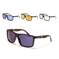 LOCS Sunglasses Retro Style Mirror Lenses Plastic Frames PU Wood Legs Sport Men.
