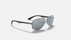 Ray-Ban Carbon Fibre Gunmetal/Silver Polarized Mirrored 61 mm Sunglasses RB8313