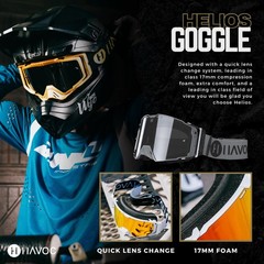Helios Goggles – For Motocross, Dirt Biking, ATV, & UTV – UV Blocking Anti-Fo…