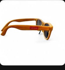 Lenovo Men’s UV400 Sunglasses Wood Grain Brown Frame Blue Tinted!