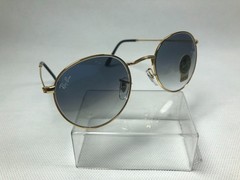 Ray-Ban RB3447 Round Gold Frame Gradient Blue Lens Sunglasses