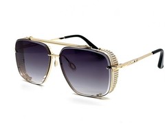 SUNGLASSES MEN DESIGNER STYLE SHIELD FANCY FLAT TOP RETRO MODERN LARGE GOLD 2023