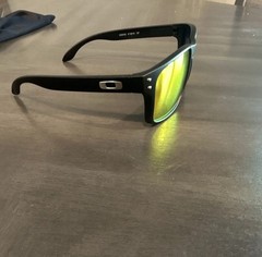 Oakley Holbrook OO9102 Men’s Square Sunglasses Black Plastic Mirrored Orange