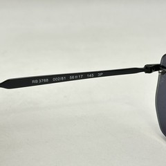 Ray Ban Mens Rimless Irregular Thin Metal Polarized Sunglasses RB3768 Black/Gray