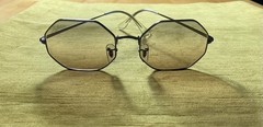 Ray-Ban RB1972 Octagon Geometric Sunglasses Black Metal Brown Gradient 145mm