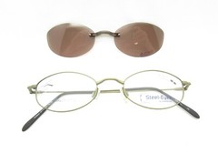 STEEL-EYEZ BY CHARMANT CLIP-ON BRONZE SPORTS WRAP SUNGLASSES 47-20-140 117620