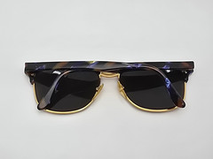 Bolle 1471 Blue Tortoise Gold Frame Grey TNS Lens Horn Rim Sunglasses France