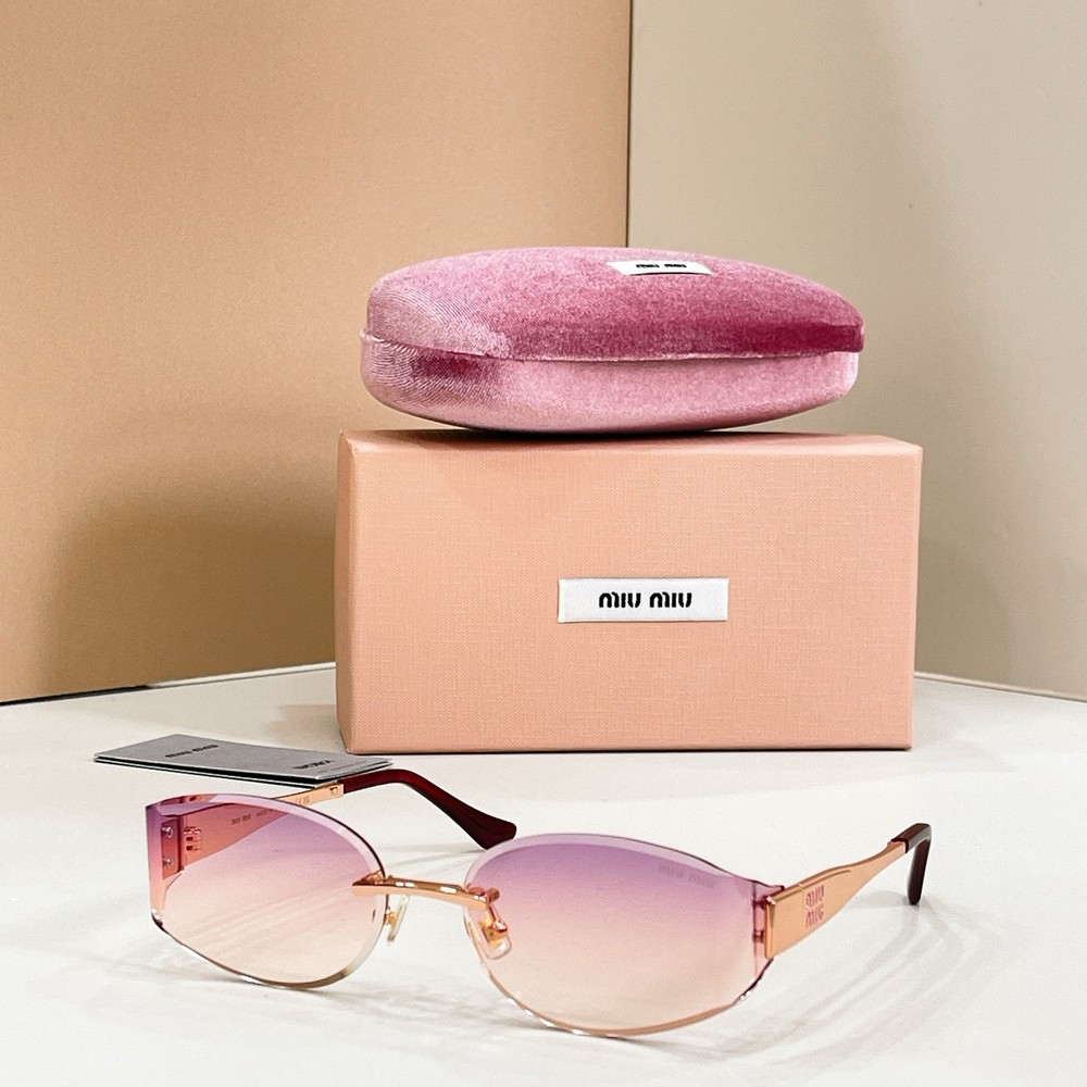 Miu Miu Sunglasses MU 8065 Gold/Pink Lens 61-17-128mm New With Case