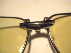 American Optical AO Unknown Aviator Pilot Sunglasses Silver Frame W/ Case