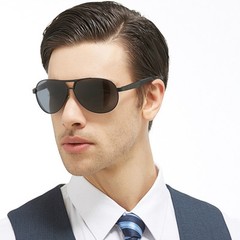 Retro HD Polarized Sunglasses Men Pilot Metal Outdoor Driving Eyewear Glasses