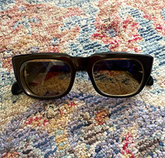 Metzler Men’s Square Sunglasses Black Plastic Frame Brown Tinted 55-20 145mm