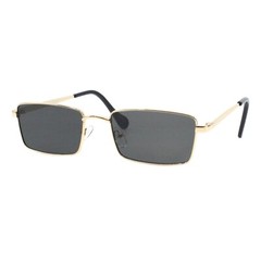 Classic Rectangular Sunglasses Unisex Lightweight Metal Frame UV400