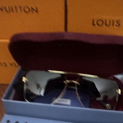 Gucci Men’s Aviator Sunglasses GG1419S Rimless Gold Metal Gray Gradient 145