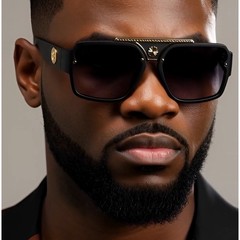 Men Sunglasses Classy Square Black Lens Cholo Style Hip Hop Gangster Style Gafas