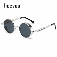 Retro Round Polarized Sunglasses Men Women Vintage Gothic Steampunk Glasses