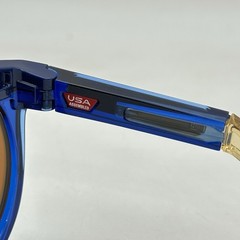Oakley Mens HSTN Mybappe Series Irregular Polarized Mirror Sunglasses Navy/Gold