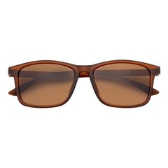 COMMUTER – Polarized Horn Rimmed Matte Brown Sunglasses Amber Lens