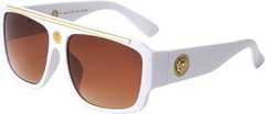 Men’s Sunglasses Fashion Dark Black Lens Brown White Thick Frame Designer Hot