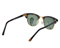 Ray-Ban Sunglasses RB3016 Clubmaster Classic Tortoise Frame Green Lenses 49mm