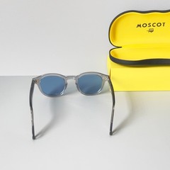Moscot Lemtosh Crystal Grey Frame Blue Lens Sunglasses 49 Size w/ Case