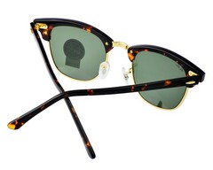 Ray-Ban Sunglasses RB3016 Clubmaster Classic Tortoise Frame Green Lenses 49mm