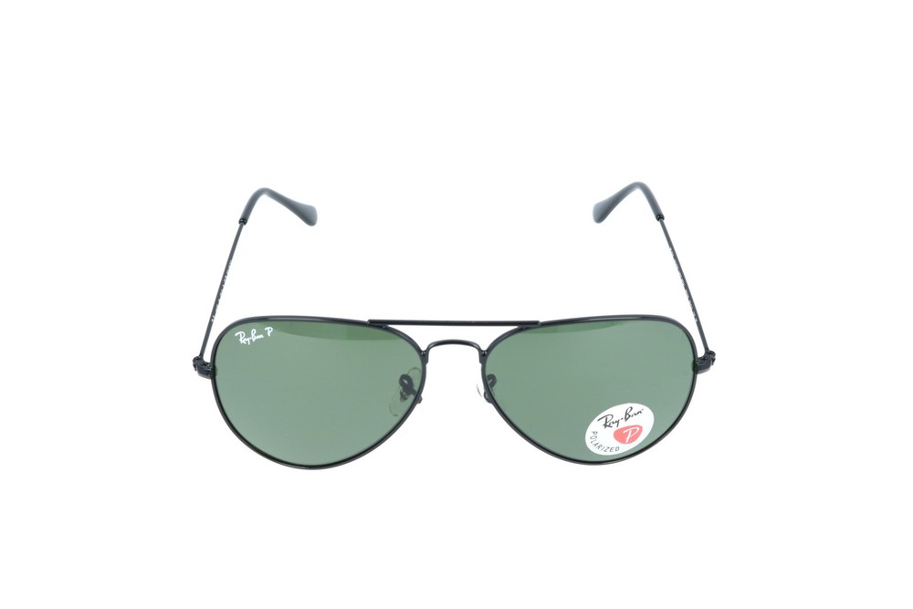 Ray-ban Rb3025 002/58 Black Aviator Polarized Sunglasses 58-14-135