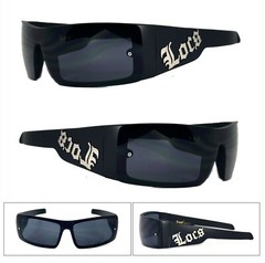 Retro Locs Mens Sunglasses 100% UV400 Matte Black Frame LC54