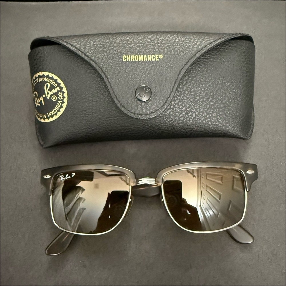Ray-Ban RB 4190 Chromance Polarized Square Sunglasses Brown Frame/Brown