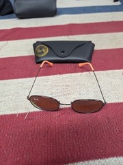 Sunglasses Ray-Ban RB3447 Brown lens Black Frame Amber Tip Round 53 18 138