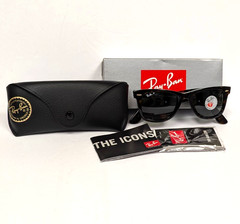 Ray-Ban Wayfarer Sunglasses Tortoise 150-50-22 Green Polarized Lenses RB2140