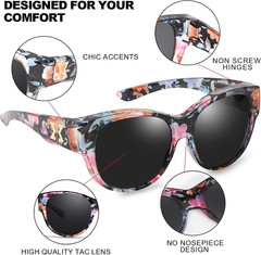 Fit Over Sunglasses for Women Polarized UV400 Oversized Shades CTS5779-2M