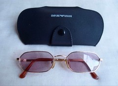 Emporio Armani Vintage Sunglasses Purple Lenses Gold
