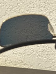 Oakley Whisker Sunglasses Silver Frame Ruby Lens Red Temple