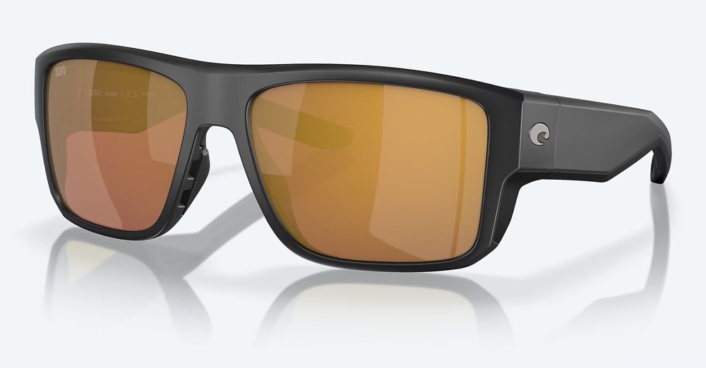 NEW Costa Del Mar Taxman Matte Black / Gold Mirror Polarized Glass 580G
