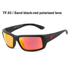 Costa Del Mar Fantail Sand Black Frame Red Mirror Polarized 580P Sunglasses