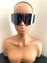 Versace MOD. 4393 GB1/1W Oversized Shield Sunglasses Black/Gray Tinted 120mm