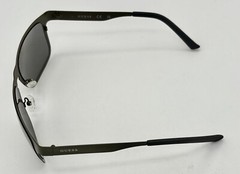 Guess Mens Satin Grey Rectangle Wrap Sunglasses, Silver Mirror Lens. GF0197. 20C