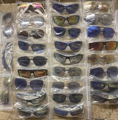 LOT OF 29 NEW Sunglasses Assorted Styles Mirror, Wrap, Pilot, Cat Eye, Circle K