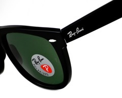 Ray-Ban RB2140 Original Wayfarer Classic Black Frame Polarized Green Lens 54mm