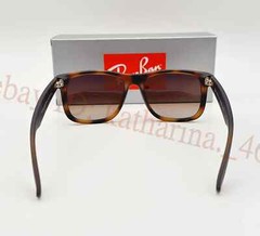 Ray-Ban Justin RB4165 54mm Matte Tort Polarized Sunglass Rubber Gray-Brown Frame